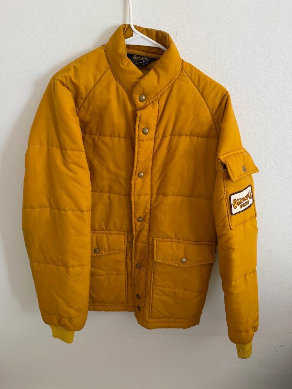 Swingster Olympia Beer Yellow Quilted Jacket Small